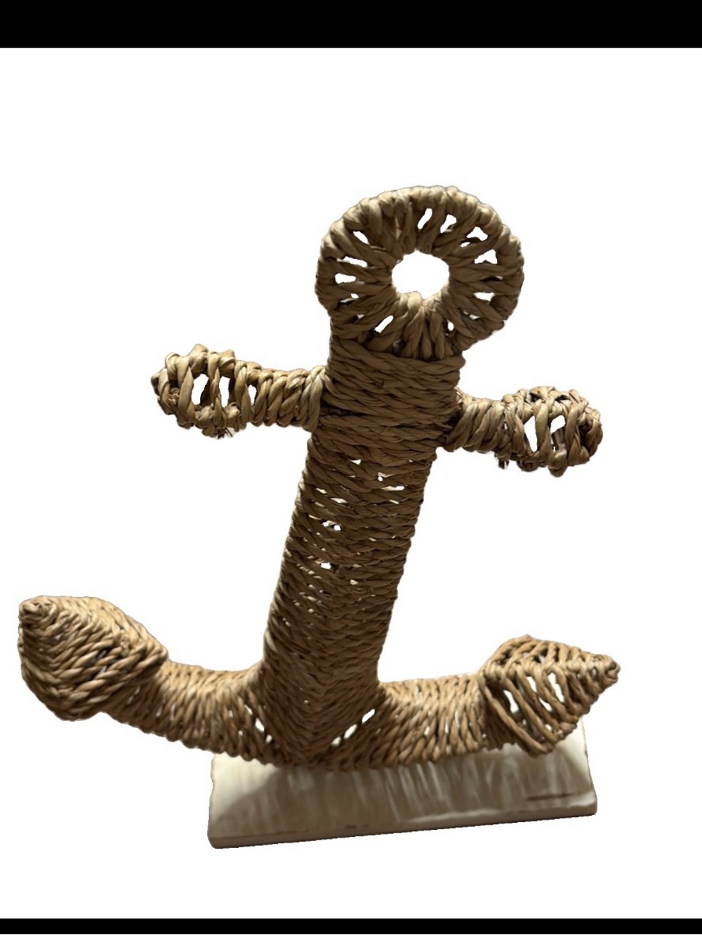 Coastal Nautical woven tabletop decor jewelry stand